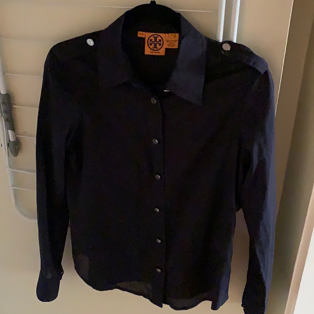 Tory Burch Navy Button-Up